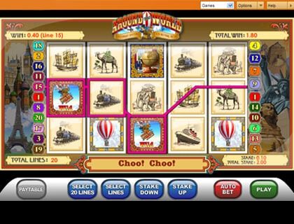 casino screen of symbols
