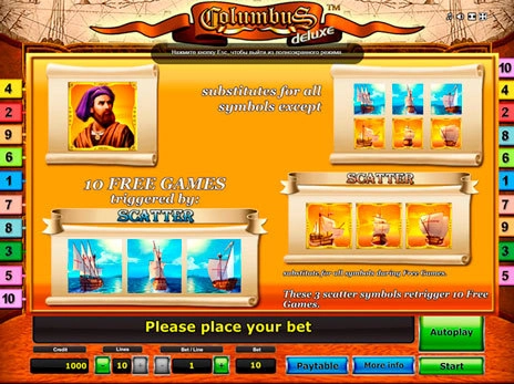 casino screen of symbols