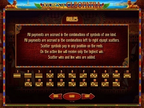 casino screen of symbols