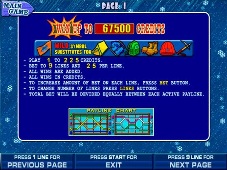 casino screen of symbols