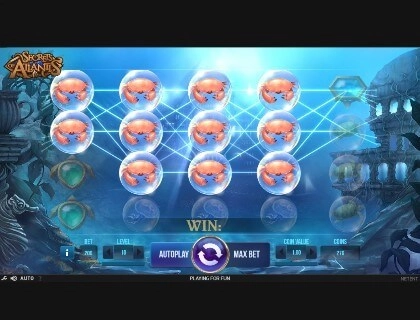 casino screen of symbols